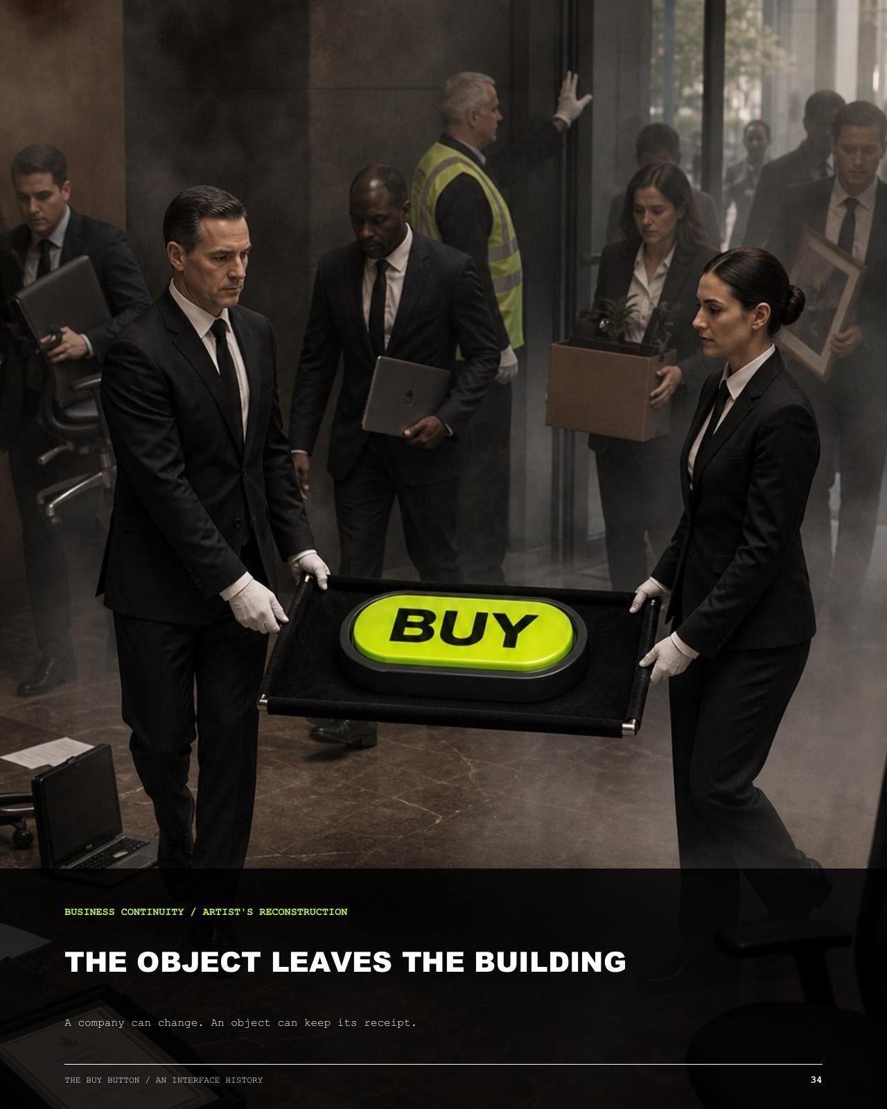 Book artwork about the buy button as cultural continuity
